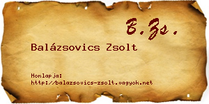 Balázsovics Zsolt névjegykártya