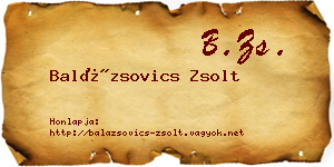 Balázsovics Zsolt névjegykártya